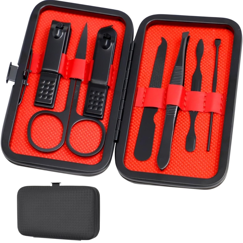 Black and Red Manicure Set